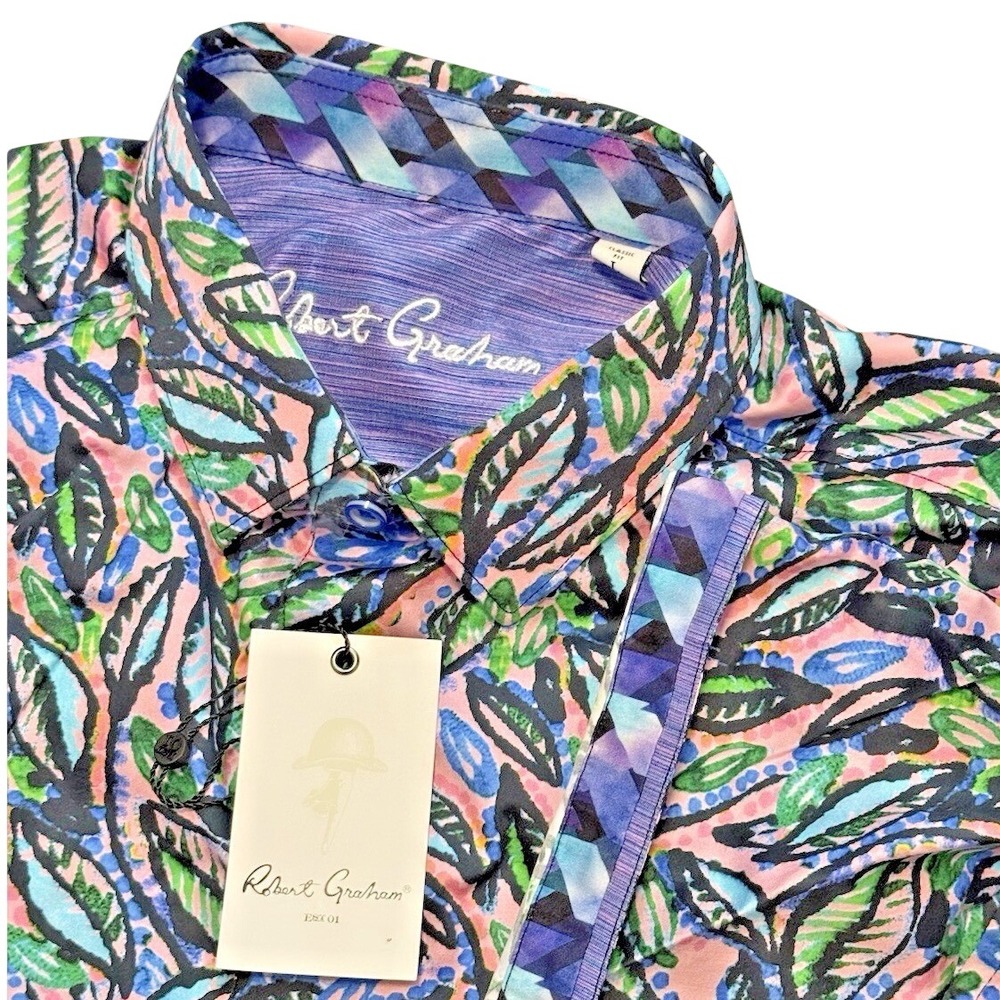 Robert Graham Men‎ 2XL Classic Fit Alford Floral Multicolor S/S Button Shirt New